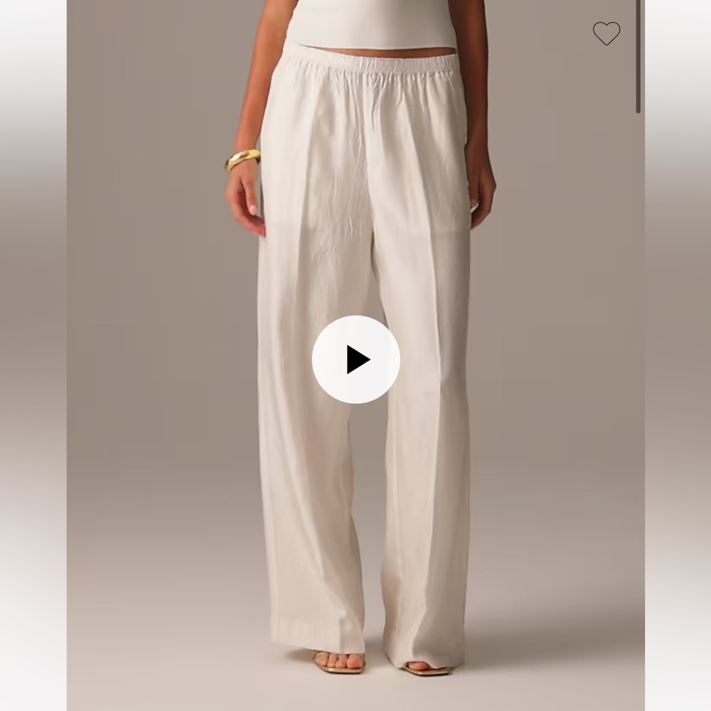 J. Crew Wide-Leg Pants in Light Cream